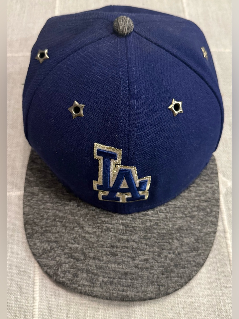 Los Angeles Dodgers  New Era Hat Cap Sz 7 1/2 Navy Blue Embroidered